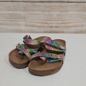 Steve Madden Colorful Rhinestone Sandals Girls 2.5